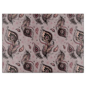 孔雀の羽パターン カッティングボード (正面)