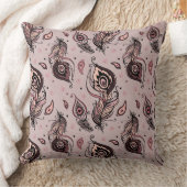 孔雀の羽パターン クッション (ブランケット)