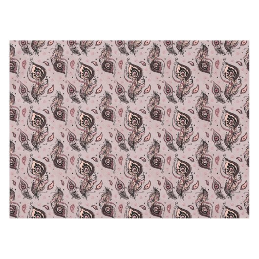 孔雀の羽パターン テーブルクロス (正面(横))