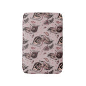 孔雀の羽パターン バスマット (正面縦)