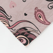 孔雀の羽パターン フリースブランケット (角)