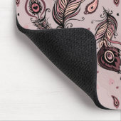 孔雀の羽パターン マウスパッド (コーナー)