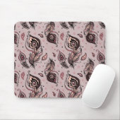 孔雀の羽パターン マウスパッド (マウス)