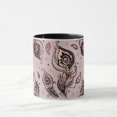 孔雀の羽パターン マグカップ (中央)