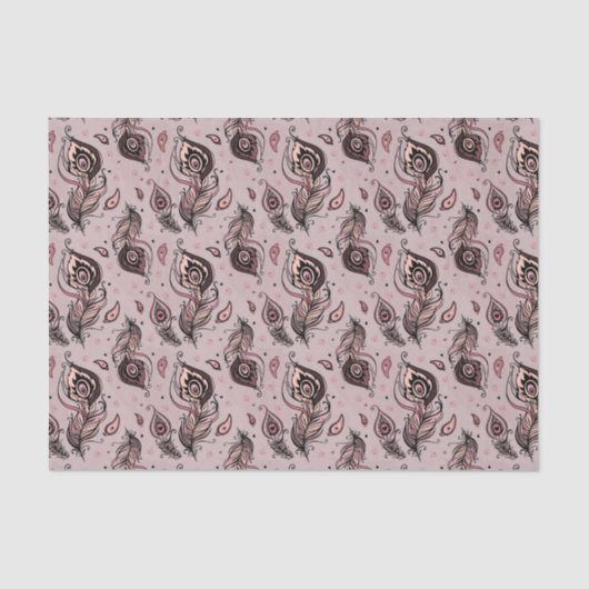 孔雀の羽パターン 薄葉紙 (正面)