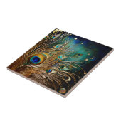 孔雀の羽パールドットフェイクフォイル金ゴールド壁 タイル (側面)