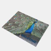 孔雀の羽フォトウェルカム ドアマット (アングル)