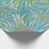 孔雀の羽ブルー ラッピングペーパー (角)