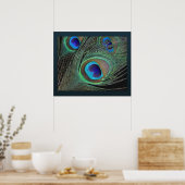 孔雀の羽プリント-24x20 – 小さい利用可能 ポスター (キッチン)