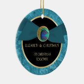 孔雀の羽ボタンの第1クリスマスのオーナメント セラミックオーナメント (右)