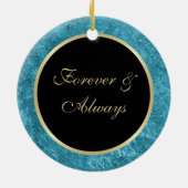 孔雀の羽ボタンの第1クリスマスのオーナメント セラミックオーナメント (裏面)