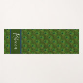 孔雀の羽モノグラム名ヨガマット ヨガマット (正面(横))