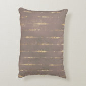 孔雀の羽ヴィンテージパターンティール(緑がかった色)金ゴールド エレガント アクセントクッション (裏面(縦))