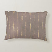 孔雀の羽ヴィンテージパターンティール(緑がかった色)金ゴールド エレガント アクセントクッション (裏面)