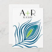 孔雀の羽平らなNotecard ノートカード (正面/裏面)