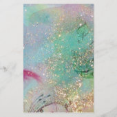 孔雀の羽文具を備えたロマンチックな女性 便箋 (裏面)