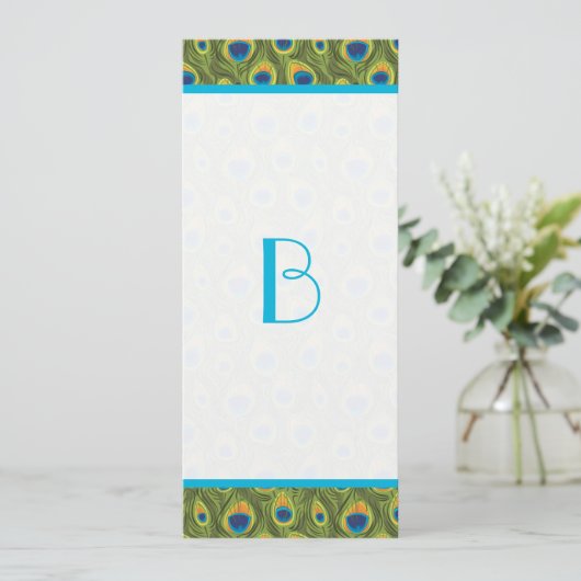 孔雀の羽根が舞う結婚式の招待状 招待状 (スタンド正面)