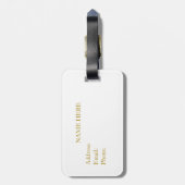 孔雀の羽根とカリグラフィー ラゲッジタグ (裏面縦)