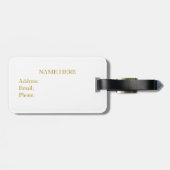 孔雀の羽根とカリグラフィー ラゲッジタグ (裏面横)