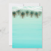 孔雀の羽根とストリングライトのクラシカルな招待状 招待状 (裏面)