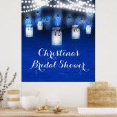 孔雀の羽根とメイソンジャー ライト バナー ポスター (キッチン)