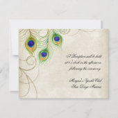 孔雀の羽根の披露宴招待状カード 招待状 (裏面)