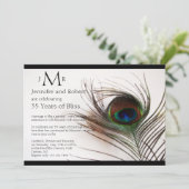 孔雀の羽根の豪華な結婚記念日 招待状 (スタンド正面)