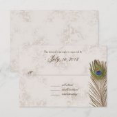 孔雀の羽根の返信 出欠カード (正面/裏面)