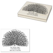 孔雀の羽根を見せつける #2 返送先 ラバースタンプ (押印)