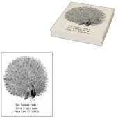 孔雀の羽根を見せびらかす 返送先住所 ラバースタンプ (押印)