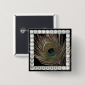 孔雀の羽根ダイヤモンド広場 缶バッジ (正面&裏面)