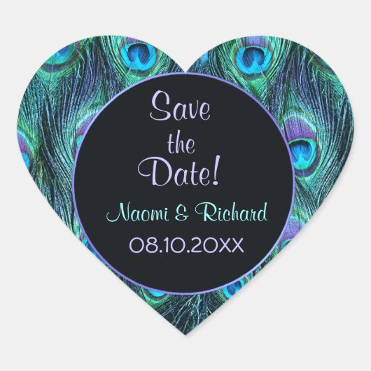 孔雀の羽根ドラ結婚マ – のシカスタマイズール –  ハートシール (正面)