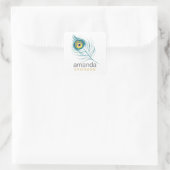 孔雀の羽根ラベル スクエアシール (バッグ)