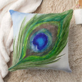 孔雀の羽根枕 クッション (ブランケット)