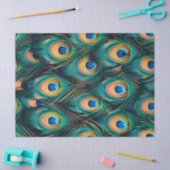 孔雀の羽根模様のデコパージュ 薄葉紙 (クラフト)