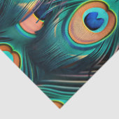 孔雀の羽根模様のデコパージュ 薄葉紙 (詳細)