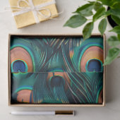 孔雀の羽根模様のデコパージュ 薄葉紙 (ギフト)