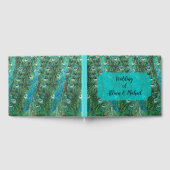 孔雀の羽根、アブストラクト - モダン ゲストブック (全面)