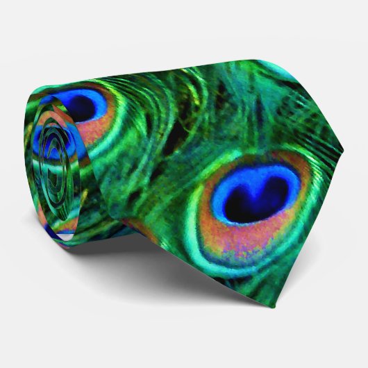 孔雀の羽根_タイ ネクタイ (ロール)