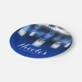 孔雀の羽根、メイソンジャー&ストリングライトパーティー ペーパープレート (アングル)