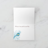 孔雀の羽根 感謝 結婚式カード (内部)