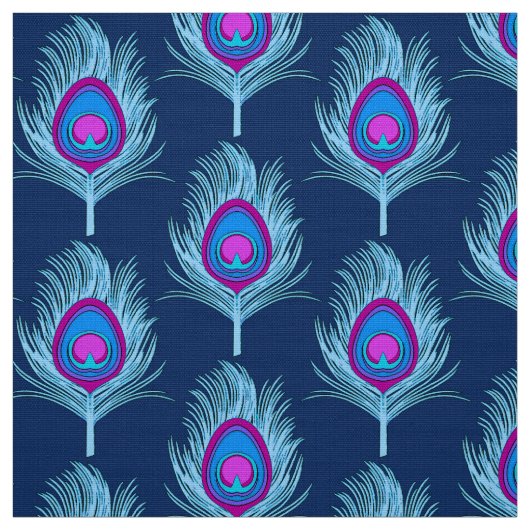 孔雀の羽根、海軍とパステルブルー ファブリック (見本)