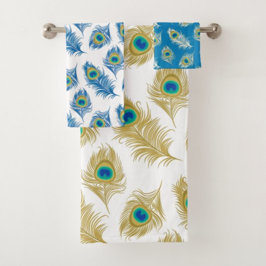 孔雀の羽模様タオル バスタオルセット (インサイチュ)