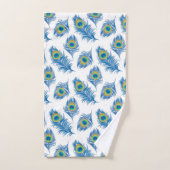 孔雀の羽模様タオル バスタオルセット (ハンドタオル)