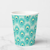 孔雀の羽模様 紙コップ (正面)