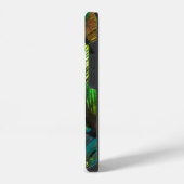 孔雀の羽毛のアップアクアiPhoneケース iPhoneケース (左側面)