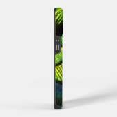 孔雀の羽毛のアップアクアiPhoneケース iPhoneケース (右側面)