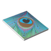 孔雀の羽毛の線の背景 ノートパッド (アングル)