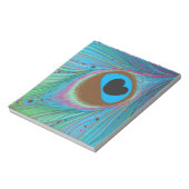 孔雀の羽毛の線の背景 ノートパッド (回転)