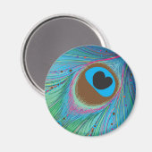 孔雀の羽毛の線の背景 マグネット (正面/裏面)